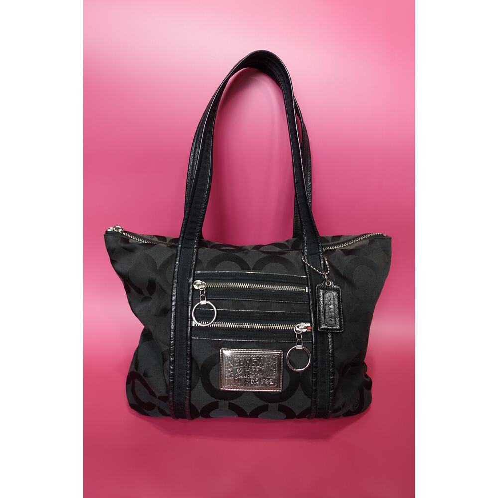 Coach Black Poppy Tote